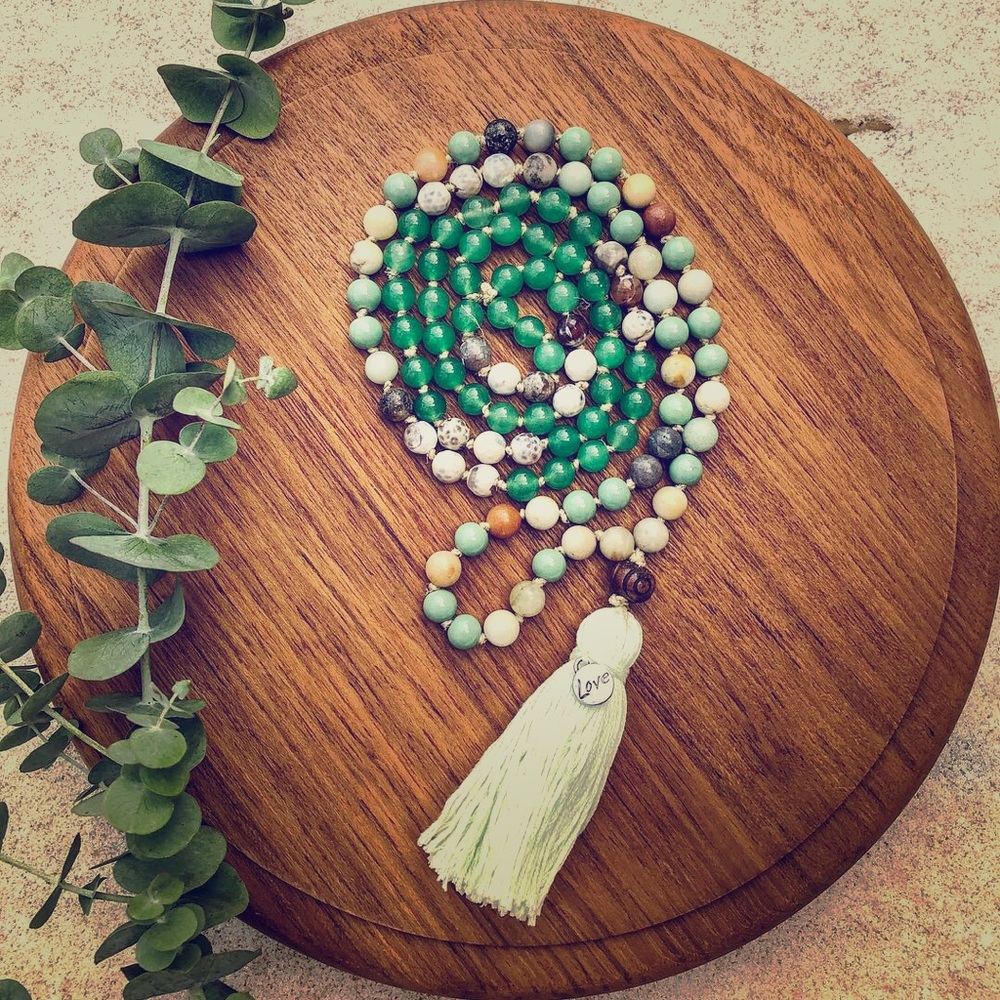 Emperor’s Mist Mala Bead Necklace with Tassel